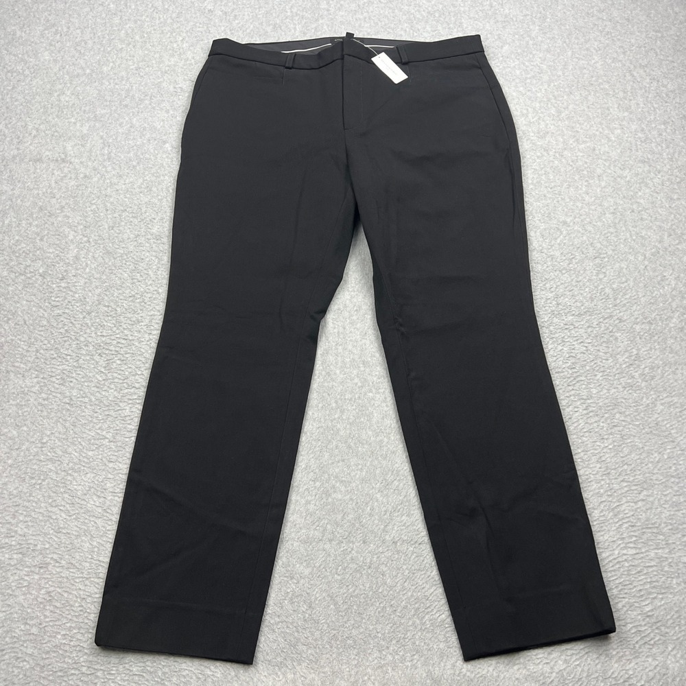 NEW Banana Republic Sloan Curvy Slim Pant Women 16 Black Mid Rise Stretch Office